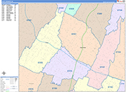 East Orange  Wall Map Color Cast Style